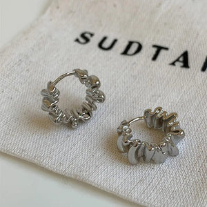 Planet Gates A-qd272sliver Adolph Trending Metal Geometry Hoop Earring Fashion New Design Irregular Minimalist Earrings for Women Fashion Jewelry Gift 2023