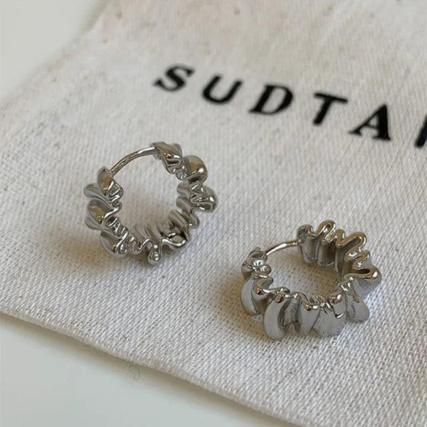 Planet Gates A-qd272sliver Adolph Trending Metal Geometry Hoop Earring Fashion New Design Irregular Minimalist Earrings for Women Fashion Jewelry Gift 2023