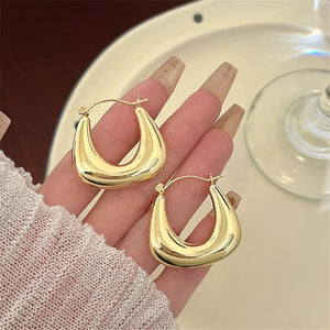 Planet Gates A-qd272sliver Adolph Trending Metal Geometry Hoop Earring Fashion New Design Irregular Minimalist Earrings for Women Fashion Jewelry Gift 2023