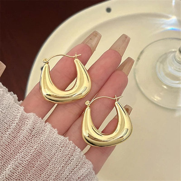 Planet Gates A-qd272sliver Adolph Trending Metal Geometry Hoop Earring Fashion New Design Irregular Minimalist Earrings for Women Fashion Jewelry Gift 2023