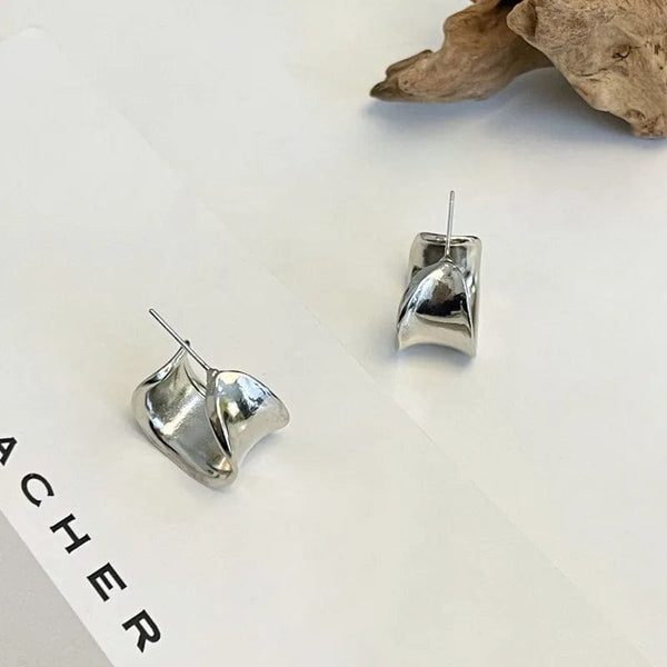 Planet Gates A-qd272sliver Adolph Trending Metal Geometry Hoop Earring Fashion New Design Irregular Minimalist Earrings for Women Fashion Jewelry Gift 2023