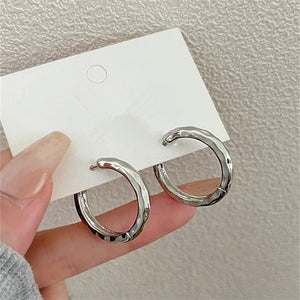 Planet Gates A-qd272sliver Adolph Trending Metal Geometry Hoop Earring Fashion New Design Irregular Minimalist Earrings for Women Fashion Jewelry Gift 2023