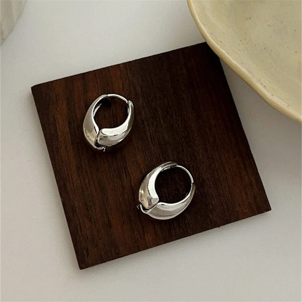 Planet Gates A-qd272sliver Adolph Trending Metal Geometry Hoop Earring Fashion New Design Irregular Minimalist Earrings for Women Fashion Jewelry Gift 2023