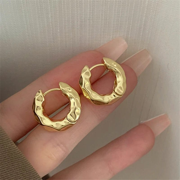 Planet Gates A-qd272sliver Adolph Trending Metal Geometry Hoop Earring Fashion New Design Irregular Minimalist Earrings for Women Fashion Jewelry Gift 2023