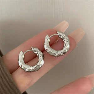 Planet Gates A-qd272sliver Adolph Trending Metal Geometry Hoop Earring Fashion New Design Irregular Minimalist Earrings for Women Fashion Jewelry Gift 2023