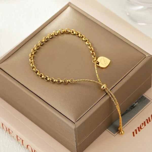 Planet Gates A-S306 316L stainless steel bracelet Heart Bracelet Pull Titanium Steel bangle Ball Chain Bracelet Anklet adjustable bracelets