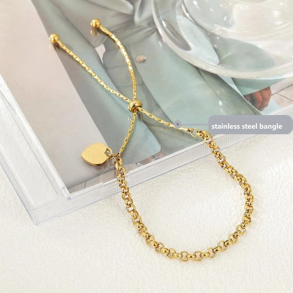 Planet Gates A-S306 316L stainless steel bracelet Heart Bracelet Pull Titanium Steel bangle Ball Chain Bracelet Anklet adjustable bracelets