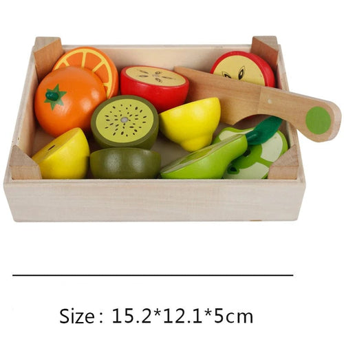 Planet Gates A Simulation Kitchen Pretend Toy Wooden Classic Game Montessori Educational Toy For Children Kids Gift Cutting Fruit Vegetable Set