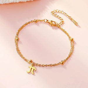 Planet Gates A steel color Dawapara Greek Letter Alphabet Charm Bracelet Psychology PSI Symbol Math Symbol Stainless Steel Jewelry