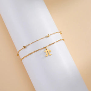 Planet Gates A steel color Dawapara Greek Letter Alphabet Charm Bracelet Psychology PSI Symbol Math Symbol Stainless Steel Jewelry