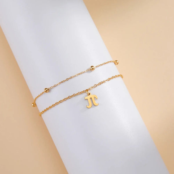 Planet Gates A steel color Dawapara Greek Letter Alphabet Charm Bracelet Psychology PSI Symbol Math Symbol Stainless Steel Jewelry