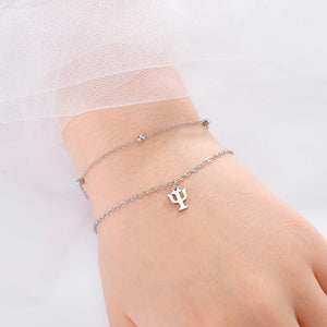 Planet Gates A steel color Dawapara Greek Letter Alphabet Charm Bracelet Psychology PSI Symbol Math Symbol Stainless Steel Jewelry