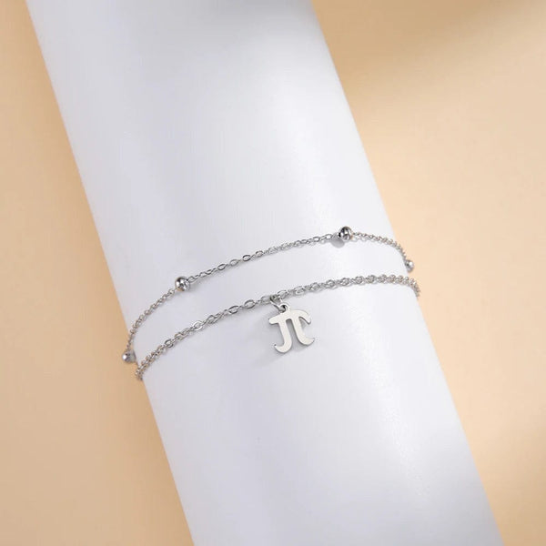 Planet Gates A steel color Dawapara Greek Letter Alphabet Charm Bracelet Psychology PSI Symbol Math Symbol Stainless Steel Jewelry