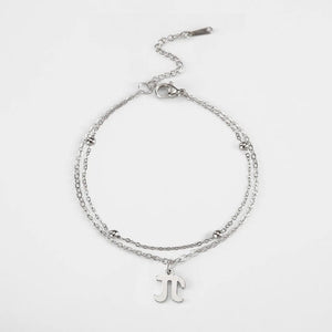 Planet Gates A steel color Dawapara Greek Letter Alphabet Charm Bracelet Psychology PSI Symbol Math Symbol Stainless Steel Jewelry