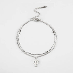 Planet Gates A steel color Dawapara Greek Letter Alphabet Charm Bracelet Psychology PSI Symbol Math Symbol Stainless Steel Jewelry