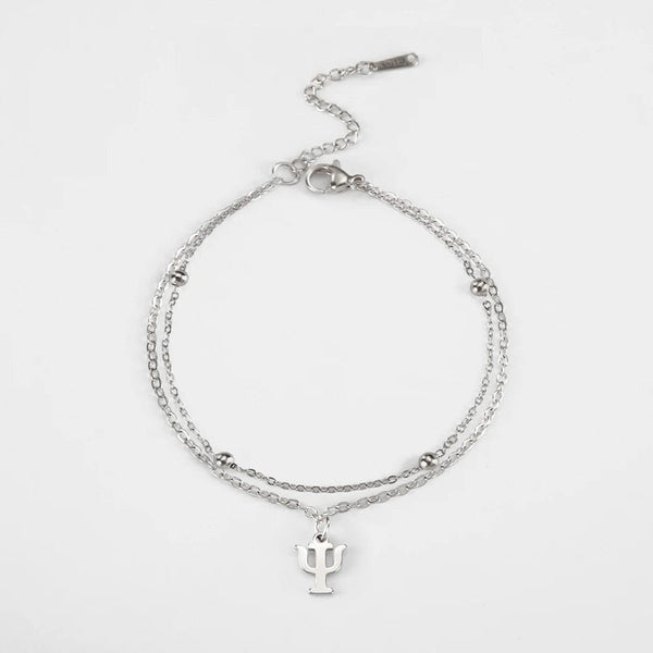 Planet Gates A steel color Dawapara Greek Letter Alphabet Charm Bracelet Psychology PSI Symbol Math Symbol Stainless Steel Jewelry