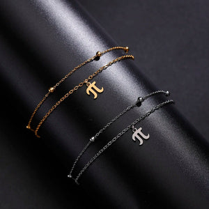 Planet Gates A steel color Dawapara Greek Letter Alphabet Charm Bracelet Psychology PSI Symbol Math Symbol Stainless Steel Jewelry