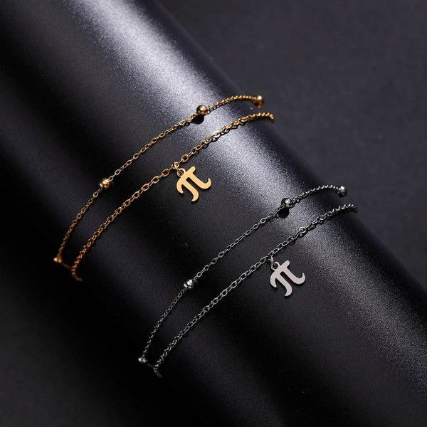 Planet Gates A steel color Dawapara Greek Letter Alphabet Charm Bracelet Psychology PSI Symbol Math Symbol Stainless Steel Jewelry