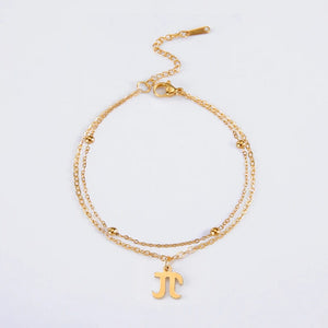 Planet Gates A steel color Dawapara Greek Letter Alphabet Charm Bracelet Psychology PSI Symbol Math Symbol Stainless Steel Jewelry