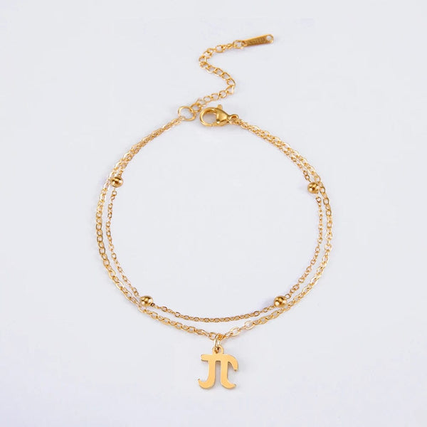 Planet Gates A steel color Dawapara Greek Letter Alphabet Charm Bracelet Psychology PSI Symbol Math Symbol Stainless Steel Jewelry