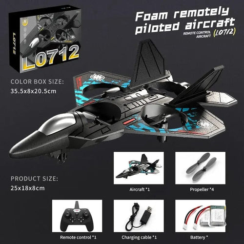 Planet Gates A With 2 Batteries L0712 RC Plane 2.4G Remote Control Aircraft Gravity Sensing Helicopter Glider with Light EPP Foam Fighters for Boys Children