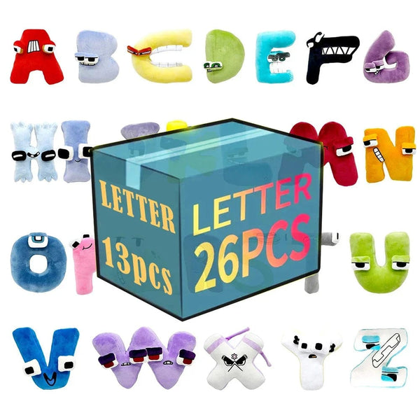 Planet Gates A--Z 26PCS 26pcs Alphabet Lore Plush English Letter Stuffed Animal Plushie Doll Toys Gift For Kids Children Educational Christmas Gifts