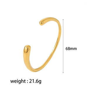 Planet Gates A ZAKOL Stainless Steel Color Open Bangle Metal Texture Glossy 18K Gold Plated Tarnish Proof Bracelet Women Jewelry Party Gift