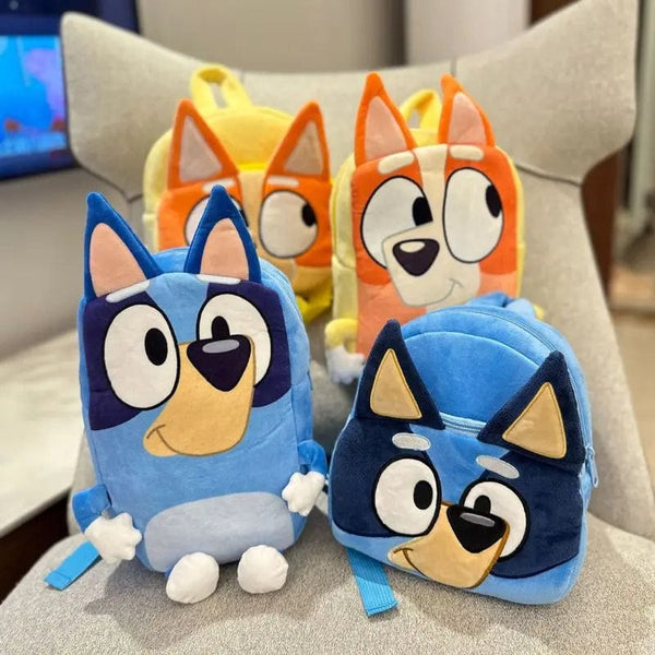 Planet Gates A06 Bluey Family Kawaii Bingo Cartoon Cute Plush Backpack Children's Schoolbags Anime Peripheral Girl Children Holiday Toy Gifts