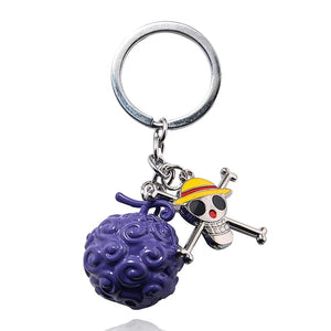 Planet Gates A1 1Pc Anime One Piece Action Figure Keychain Devil Fruit Straw Hat Luffy Ace Rubber Fruit Pendant Backpack Keyring Model Toy Gift