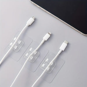 Planet Gates A1 25pcs Plastic Transparent Hooks For Outdoor String Lights, Punch Free Heavy Duty Cable Clips, Waterproof Self Adhesive Clips For Hanging Christmas Light, Outside UV-Resistant Clear Sticky Cord Holders Rope Organizer