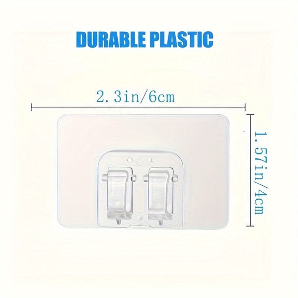 Planet Gates A1 25pcs Plastic Transparent Hooks For Outdoor String Lights, Punch Free Heavy Duty Cable Clips, Waterproof Self Adhesive Clips For Hanging Christmas Light, Outside UV-Resistant Clear Sticky Cord Holders Rope Organizer