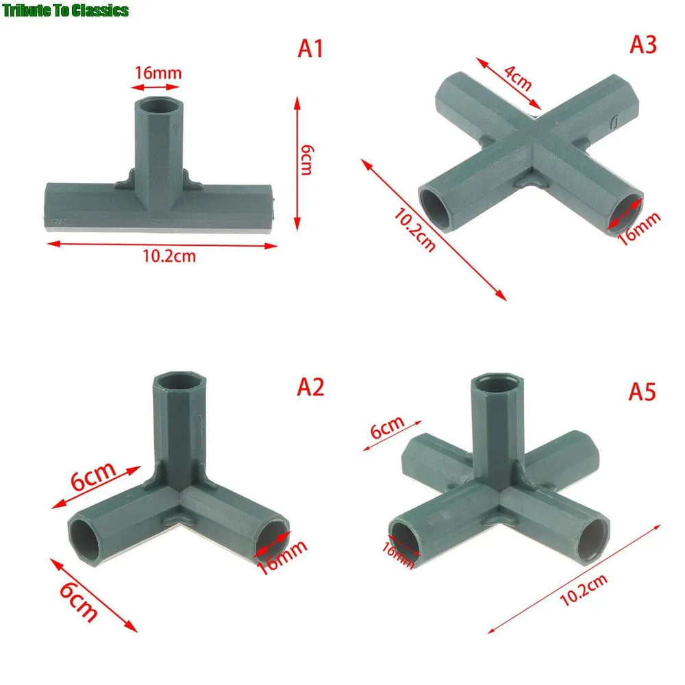 Planet Gates A1 Fitting Stable Support Heavy Duty Greenhouse Frame Building Connector Right Angle 3 4 5-way Connector Garden Tool  16mm 5 Types