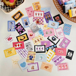 Planet Gates A11 50 Sheets Ins Cute Bear Party Stickers Planner Journal Collage DIY Card Decoration Material Sticker Book Kawaii Stationery