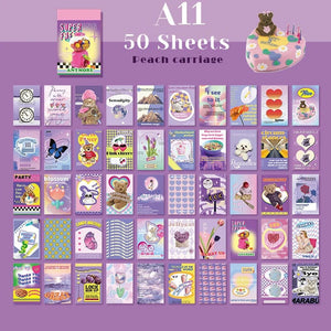 Planet Gates A11 50 Sheets Ins Cute Bear Party Stickers Planner Journal Collage DIY Card Decoration Material Sticker Book Kawaii Stationery
