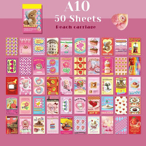 Planet Gates A11 50 Sheets Ins Cute Bear Party Stickers Planner Journal Collage DIY Card Decoration Material Sticker Book Kawaii Stationery