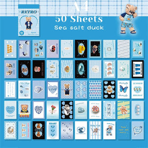 Planet Gates A11 50 Sheets Ins Cute Bear Party Stickers Planner Journal Collage DIY Card Decoration Material Sticker Book Kawaii Stationery