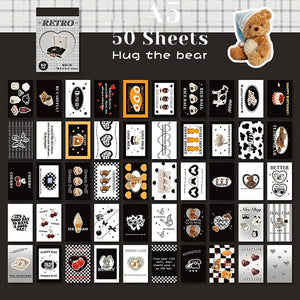 Planet Gates A11 50 Sheets Ins Cute Bear Party Stickers Planner Journal Collage DIY Card Decoration Material Sticker Book Kawaii Stationery