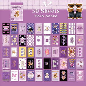 Planet Gates A11 50 Sheets Ins Cute Bear Party Stickers Planner Journal Collage DIY Card Decoration Material Sticker Book Kawaii Stationery