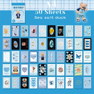 Planet Gates A11 50 Sheets Ins Cute Bear Party Stickers Planner Journal Collage DIY Card Decoration Material Sticker Book Kawaii Stationery