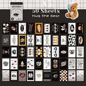 Planet Gates A11 50 Sheets Ins Cute Bear Party Stickers Planner Journal Collage DIY Card Decoration Material Sticker Book Kawaii Stationery