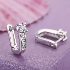 Planet Gates A129 925 Sterling Silver Female Luxury Crystal Round Stud Earrings Vintage Wedding Jewelry White Zircon Stone Earrings Wholesale