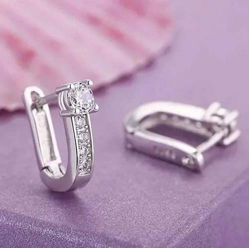 Planet Gates A129 925 Sterling Silver Female Luxury Crystal Round Stud Earrings Vintage Wedding Jewelry White Zircon Stone Earrings Wholesale