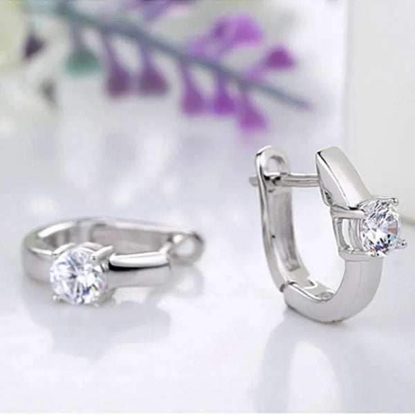 Planet Gates A136 925 Sterling Silver Female Luxury Crystal Round Stud Earrings Vintage Wedding Jewelry White Zircon Stone Earrings Wholesale