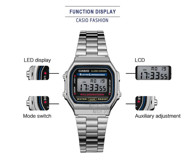 Planet Gates A159WA-N1D Casio watch silver watch men set brand luxury LED digital Waterproof Quartz men watch Sport military Wrist Watch relogio masculi