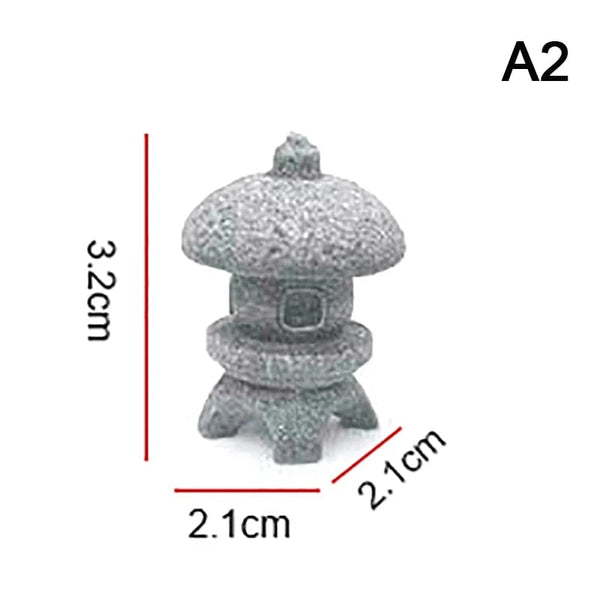 Planet Gates A2 Retro Gazebo Chinese Lanterns Mini Pagoda Model Decoration Stone Miniature Statue Sandstone Home Accessories