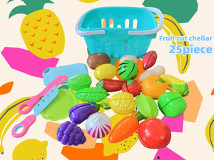 Planet Gates A25 25 PCs Set DIY Fruit Cutting Music Toy Simulation Vegetable Fruit and Vegetable Children's Toy Girl Boy Kitchen Food Set