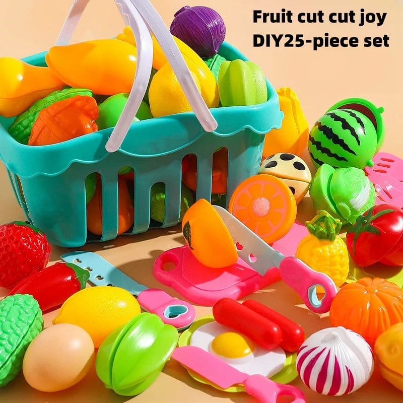 Planet Gates A25 25 PCs Set DIY Fruit Cutting Music Toy Simulation Vegetable Fruit and Vegetable Children's Toy Girl Boy Kitchen Food Set