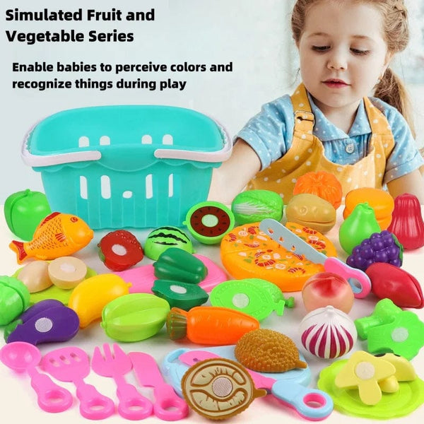 Planet Gates A25 25 PCs Set DIY Fruit Cutting Music Toy Simulation Vegetable Fruit and Vegetable Children's Toy Girl Boy Kitchen Food Set
