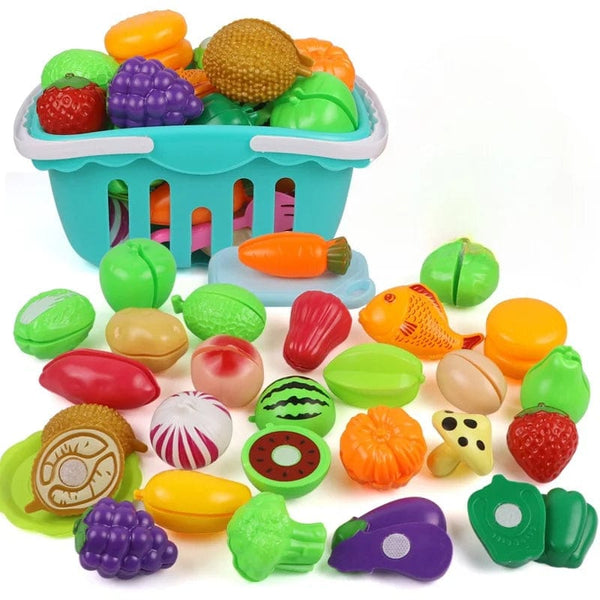 Planet Gates A25 25 PCs Set DIY Fruit Cutting Music Toy Simulation Vegetable Fruit and Vegetable Children's Toy Girl Boy Kitchen Food Set