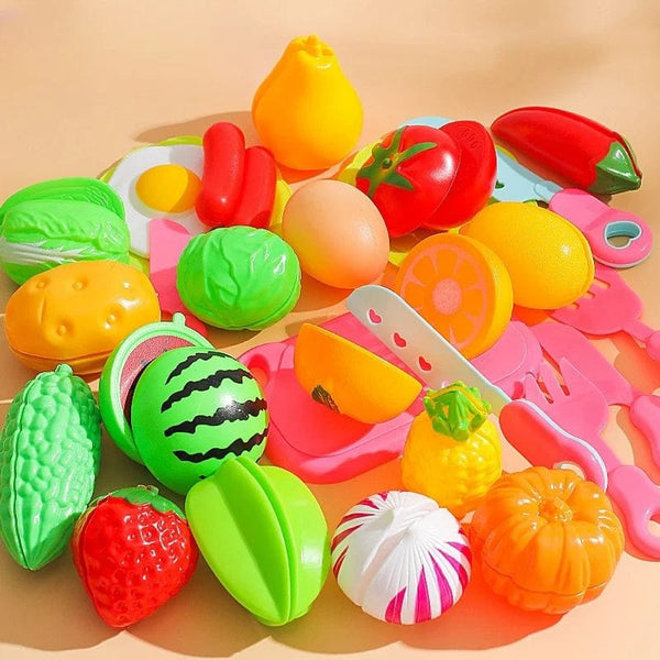 Planet Gates A25 25 PCs Set DIY Fruit Cutting Music Toy Simulation Vegetable Fruit and Vegetable Children's Toy Girl Boy Kitchen Food Set